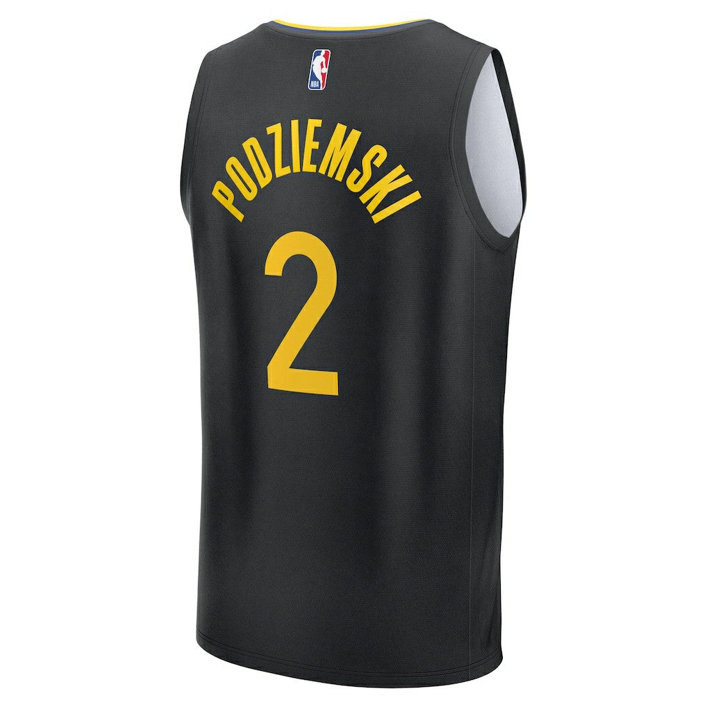 Brandin Podziemski Golden State Warriors Fast Break Replica Player Jersey sale - Statement Editi- Black | NBA Jerseys
