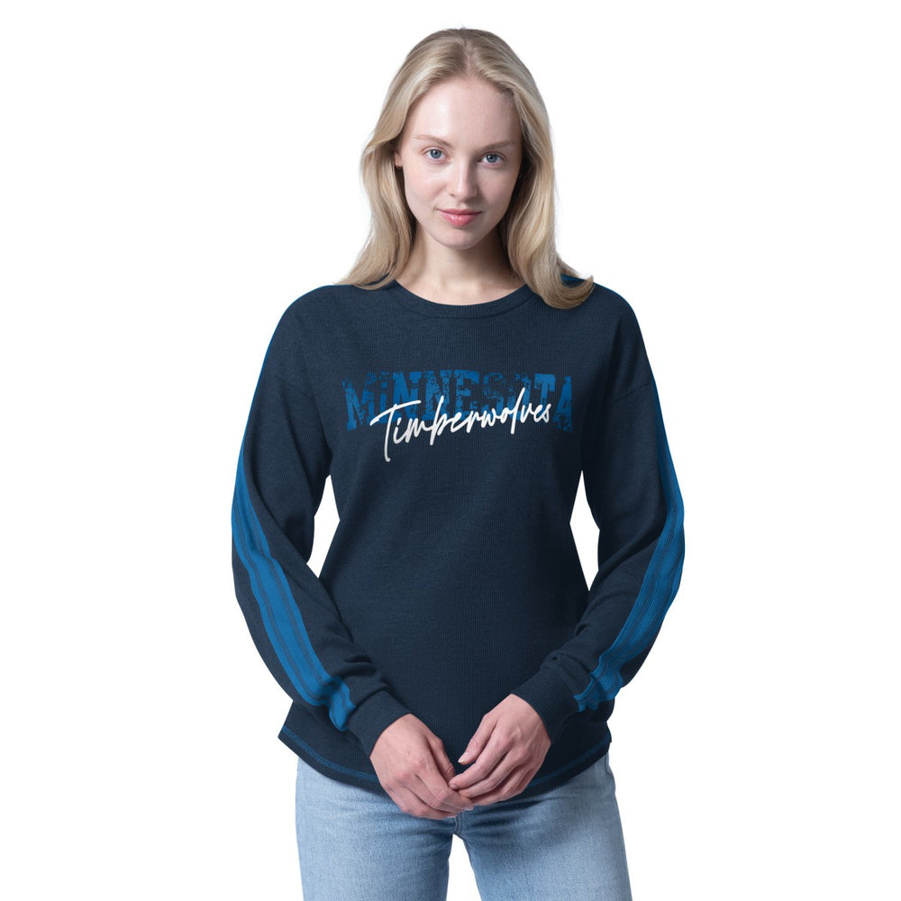 NBA - Minnesota Timberwolves G-III 4Her by Carl Banks Women's Advantage Tri-Blend Long Sleeve T-Shirt - Navy