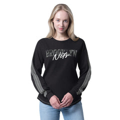 NBA - Brooklyn Nets G-III 4Her by Carl Banks Women's Advantage Tri-Blend Long Sleeve T-Shirt - Black