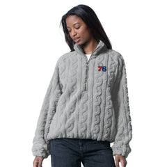 NBA - Philadelphia 76ers G-III 4Her by Carl Banks Women's Champ Half-Zip Pullover - Gray