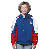 NBA - Philadelphia 76ers Starter Youth All Time Pro Jr. Full-Zip Hoodie Jacket - Royal/Red