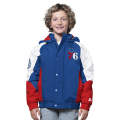 NBA - Philadelphia 76ers Starter Youth All Time Pro Jr. Full-Zip Hoodie Jacket - Royal/Red