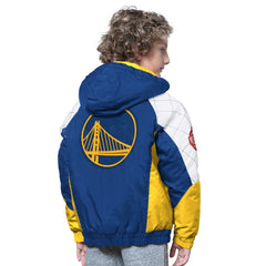 NBA - Golden State Warriors Starter Youth All Time Pro Jr. Full-Zip Hoodie Jacket - Royal/Gold