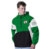 NBA - Boston Celtics G-III Sports by Carl Banks Tailgate Half-Zip Hoodie - Kelly Green/Black