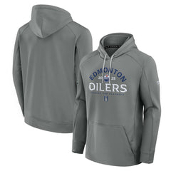 Edmonton Oilers - Fanatics 2025 Stanley Cup Playoffs Authentic Pro Rink Fly Fleece Pullover Hoodie Gray