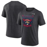 Florida Panthers - Fanatics 2025 Stanley Cup Playoffs Crossbar Tri-Blend T-Shirt Heather Charcoal