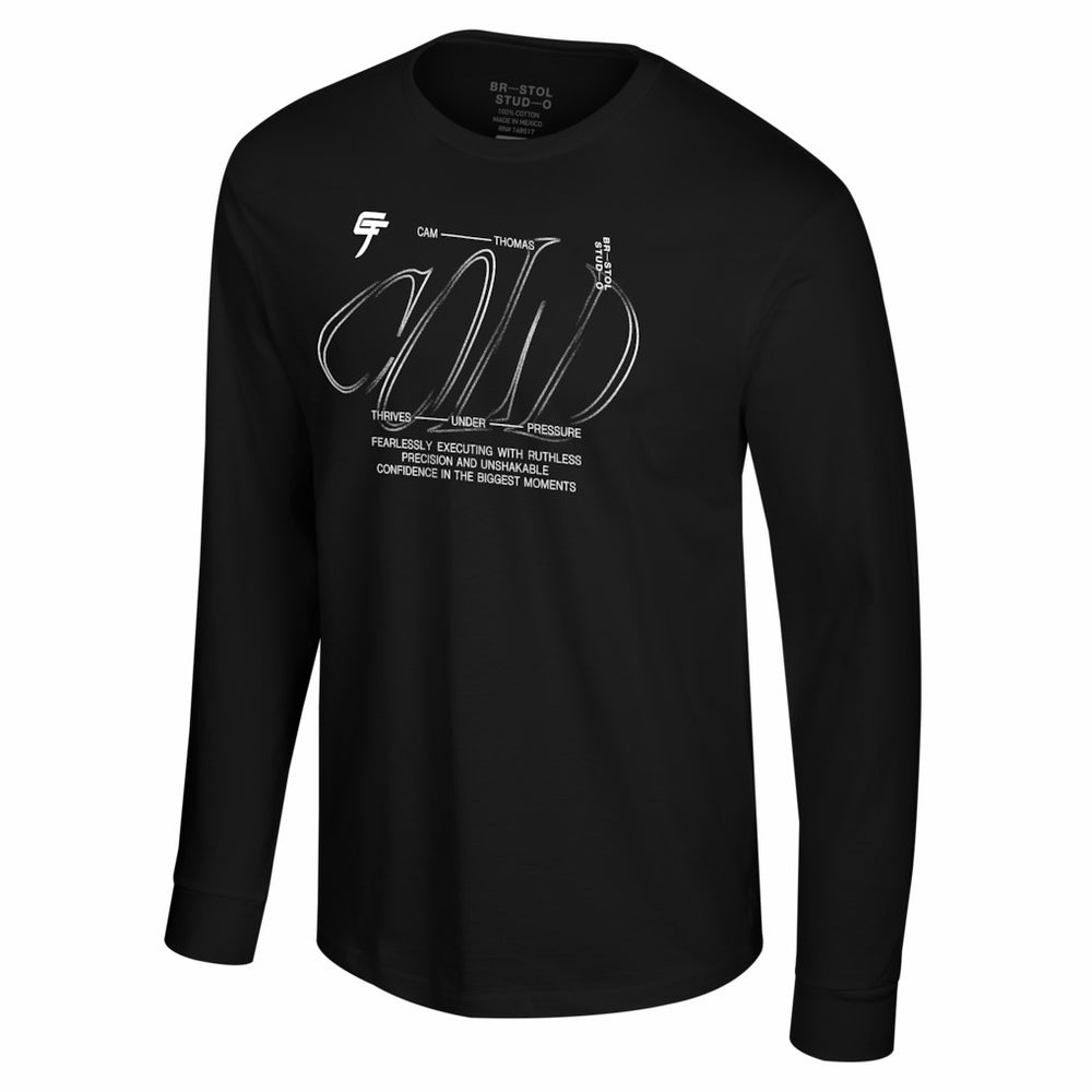NBA - Cam Thomas Brooklyn Nets Bristol Studio Unisex Stadium Essentials Long Sleeve T-Shirt - Black