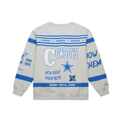 Dallas Cowboys All Over Print Retro Fleece Sweatshirt Heather Gray - Mitchell & Ness