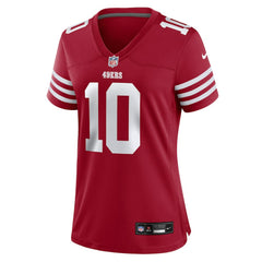 Mac Jones San Francisco 49ers Women's Team Game Jersey Scarlet - Nike