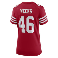 Jon Weeks San Francisco 49ers Women's Team Game Jersey Scarlet - Nike