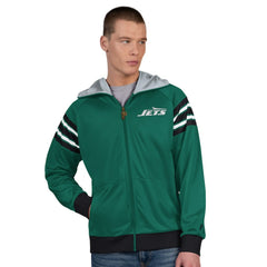 New York Jets Pro Player Helmet Full-Zip Hooded Track Jacket Green/Black - NFL
