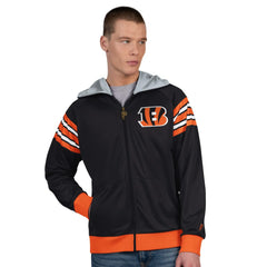 Cincinnati Bengals Pro Player Helmet Full-Zip Hooded Track Jacket Black/Orange - NFL