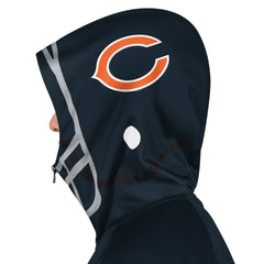 Chicago Bears Pro Player Helmet Full-Zip Hooded Track Jacket Navy/Orange - NFL