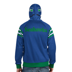 Seattle Seahawks Pro Player Retro Helmet Full-Zip Hooded Track Jacket Royal/Green - NFL
