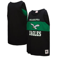 Philadelphia Eagles Retro Colorblock Tank Top Black - Mitchell & Ness