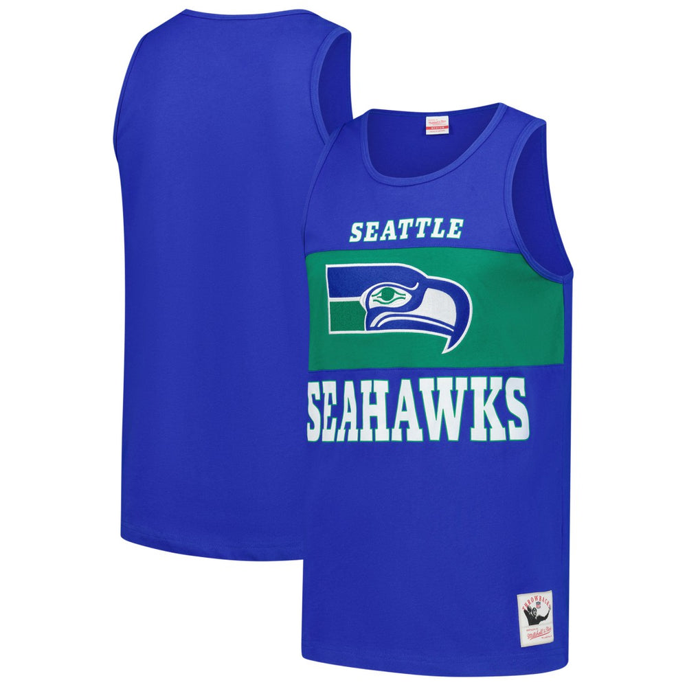 Seattle Seahawks Retro Colorblock Tank Top Royal - Mitchell & Ness