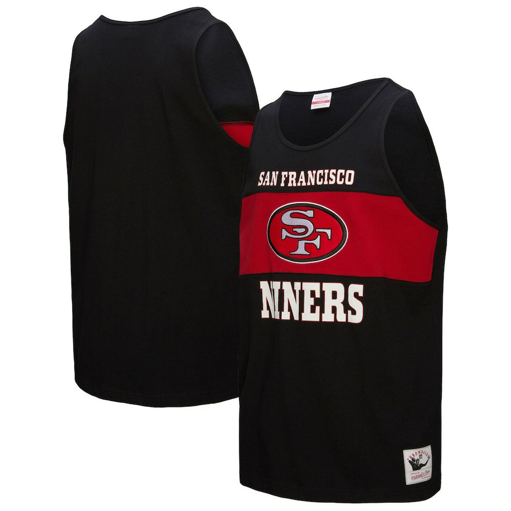 San Francisco 49ers Retro Colorblock Tank Top Black - Mitchell & Ness