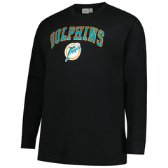 Miami Dolphins Big & Tall Throwback Thermal Long Sleeve T-Shirt Black - Fanatics