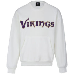 Minnesota Vikings Cuce Women's Chenille Jeweled Sweatshirt White - NFL