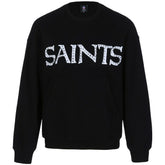New Orleans Saints Cuce Women's Chenille Jeweled Sweatshirt Black - NFL