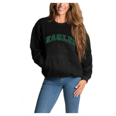 Philadelphia Eagles Cuce Women's Chenille Jeweled Sweatshirt Black - NFL