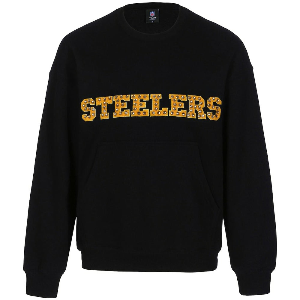 Pittsburgh Steelers Cuce Women's Chenille Jeweled Sweatshirt Black - NFL
