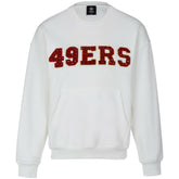 San Francisco 49ers Cuce Women's Chenille Jeweled Sweatshirt White - NFL