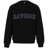 Baltimore Ravens Cuce Women's Chenille Jeweled Sweatshirt Black - NFL