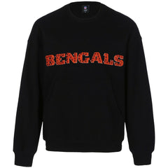 Cincinnati Bengals Cuce Women's Chenille Jeweled Sweatshirt Black - NFL