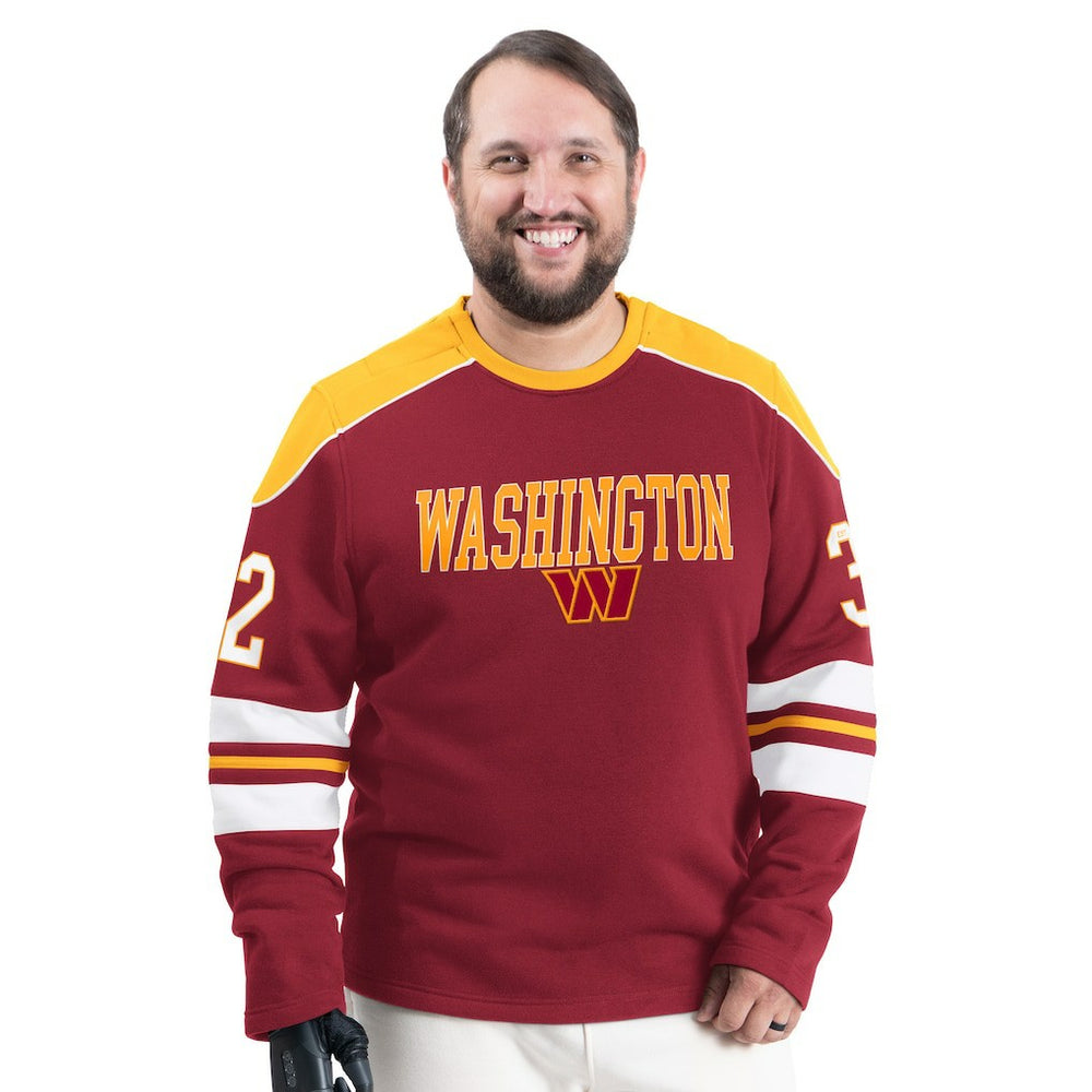 Washington Commanders G-III Sports by Carl Banks Adaptive Lord Stanley Crewneck Sweatshirt Burgundy - NFL