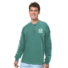 Green Bay Packers Margaritaville Five O'Clock Henley Long Sleeve T-Shirt Green - NFL