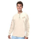Philadelphia Eagles Margaritaville Five O'Clock Henley Long Sleeve T-Shirt Cream - NFL