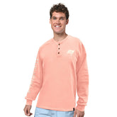 Tampa Bay Buccaneers Margaritaville Five O'Clock Henley Long Sleeve T-Shirt Coral - NFL