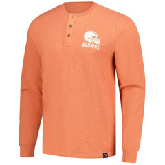 Cleveland Browns Margaritaville Five O'Clock Henley Long Sleeve T-Shirt Coral - NFL