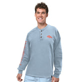Denver Broncos Margaritaville Five O'Clock Henley Long Sleeve T-Shirt Light Blue - NFL
