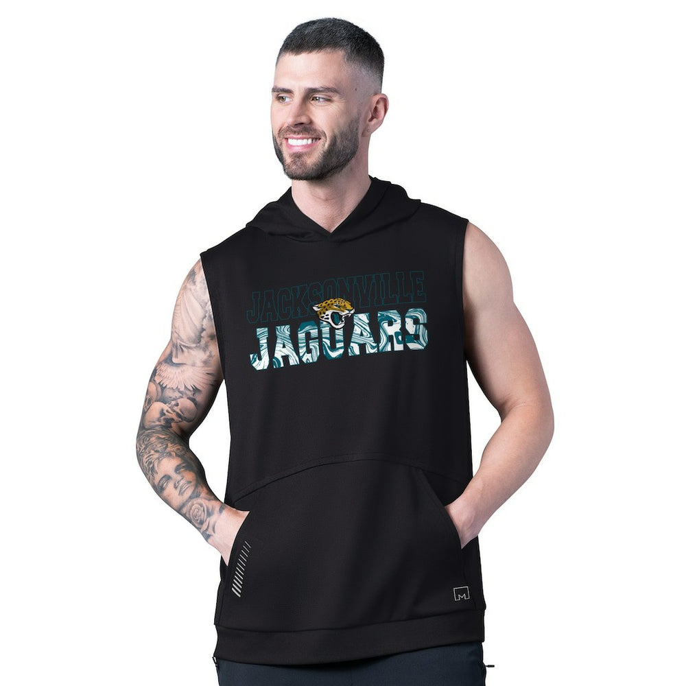 Jacksonville Jaguars MSX by Michael Strahan Tri-Blend Rebound Sleeveless Hoodie Black - NFL