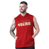 San Francisco 49ers MSX by Michael Strahan Tri-Blend Rebound Sleeveless Hoodie Scarlet - NFL