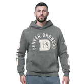 Denver Broncos Starter Handoff Vintage Logo Fleece Hoodie Sweatshirt Charcoal - NFL