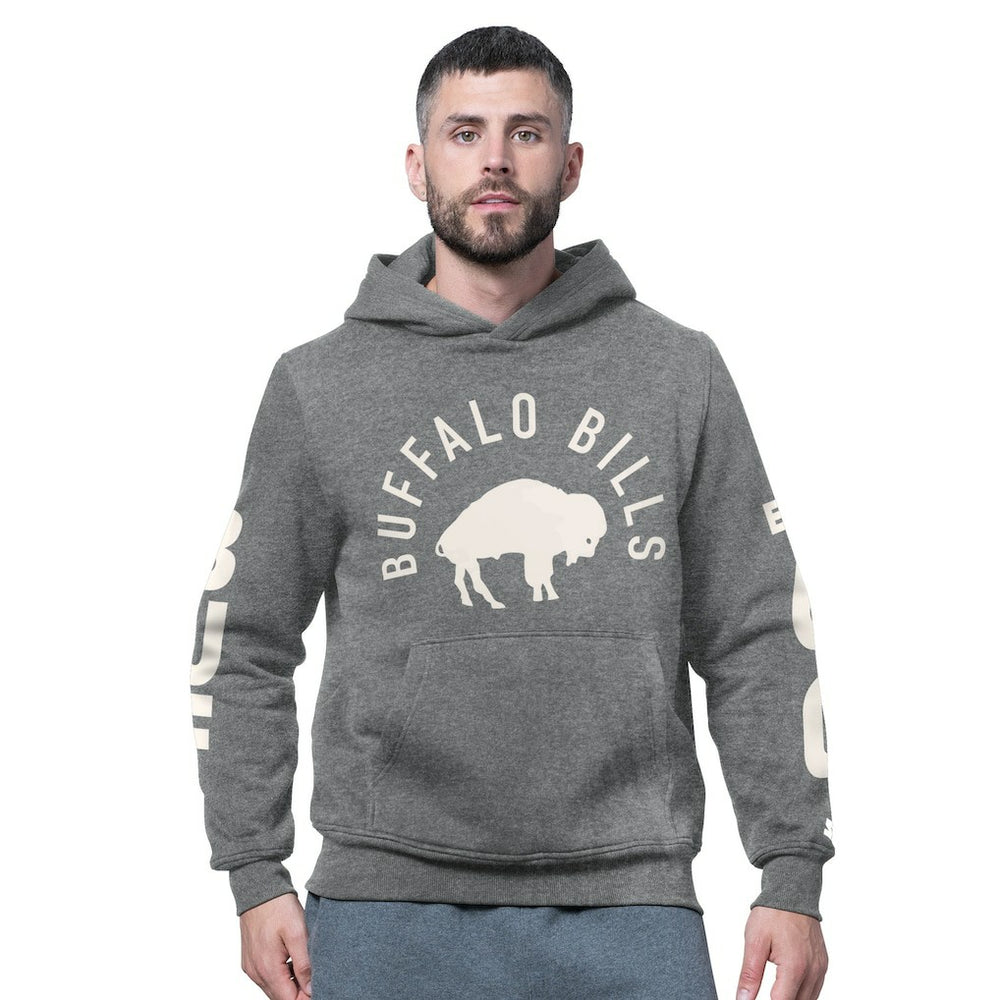Buffalo Bills Starter Handoff Vintage Logo Fleece Hoodie Sweatshirt Charcoal - NFL