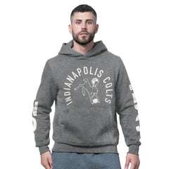 Indianapolis Colts Starter Handoff Vintage Logo Fleece Hoodie Sweatshirt Charcoal - NFL