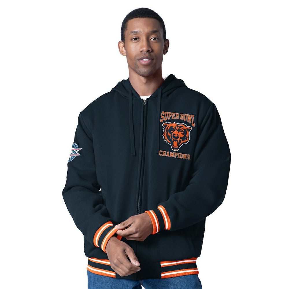 Chicago Bears G-III Sports by Carl Banks Power Forward Commemorative Full-Zip Hooded Jacket Navy - NFL