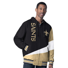 New Orleans Saints G-III Sports by Carl Banks Dual Threat Reversable Full-Zip Hooded Jacket Black/Charcoal - NFL