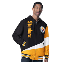 Pittsburgh Steelers G-III Sports by Carl Banks Dual Threat Reversable Full-Zip Hooded Jacket Black/Charcoal - NFL