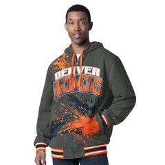 Denver Broncos G-III Sports by Carl Banks Dual Threat Reversable Full-Zip Hooded Jacket Orange/Charcoal - NFL