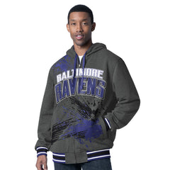 Baltimore Ravens G-III Sports by Carl Banks Dual Threat Reversable Full-Zip Hooded Jacket Purple/Charcoal - NFL