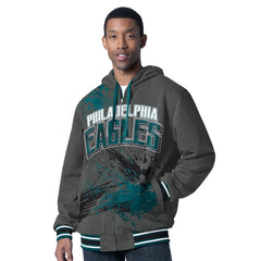 Philadelphia Eagles G-III Sports by Carl Banks Dual Threat Reversable Full-Zip Hooded Jacket Midnight Green/Charcoal - NFL