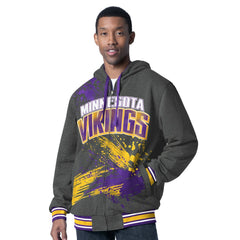 Minnesota Vikings G-III Sports by Carl Banks Dual Threat Reversable Full-Zip Hooded Jacket Purple/Charcoal - NFL