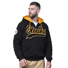 Pittsburgh Steelers Starter Big Shot Full-Zip Double Hoodie Black - NFL