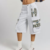 Green Bay Packers Off Season x NFL Women's Fleece Cargo Shorts Heather Gray - NFL