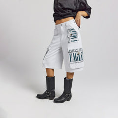 Philadelphia Eagles Off Season x NFL Women's Fleece Cargo Shorts Heather Gray - NFL